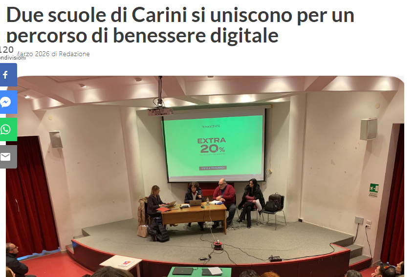 Due scuole di Carini si uniscono per un percorso di benessere digitale